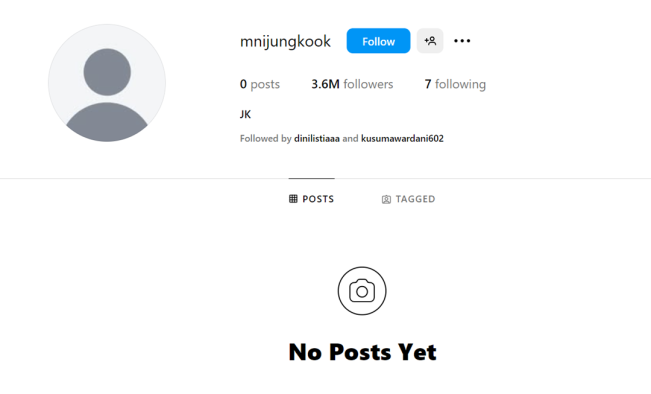 Instagram baru Jungkook. (Instagram)